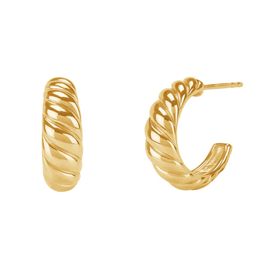 18K Gold Plated Croissant Earrings