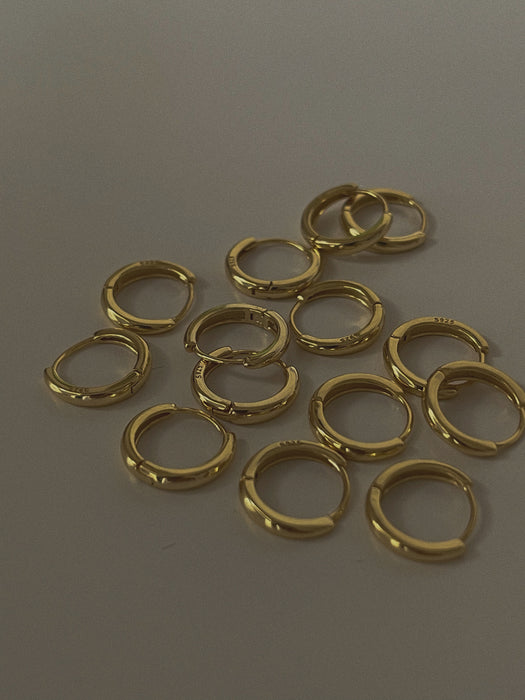 12mm Gold Plated Huggies