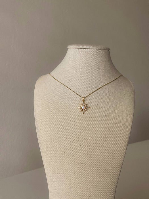 14K Gold Filled Opal Star Necklace