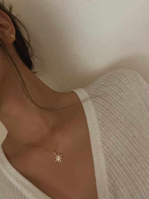 14K Gold Filled Opal Star Necklace